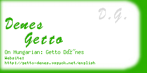 denes getto business card
